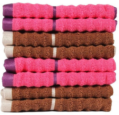 

Casa Copenhagen GSM Face Towel(Pack of 8, Brown, Pink)