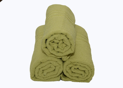 

Bombay Dyeing Cotton 350 GSM Bath Towel(Pack of 3, Green), Lite green