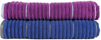 

Casa Copenhagen GSM Bath Towel Set(Pack of 2, Purple, Blue), Blue;purple