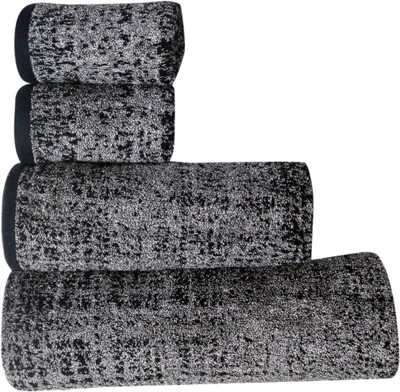 

Bombay Dyeing Cotton 500 GSM Bath, Hand Towel Set(Pack of 4, Grey)
