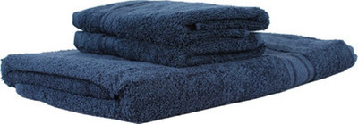 63% OFF on Shopping Store Cotton GSM Bath Towel Set(Pack of 3, Dark Blue)