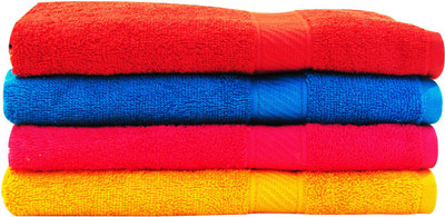 

Trident Cotton 400 GSM Bath Towel Set(Pack of 4, Multicolor)