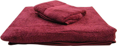 22% OFF on The Fancy Mart Cotton Set of Towels, Bath Towel, Hand Towel(Pack of 2, Red)