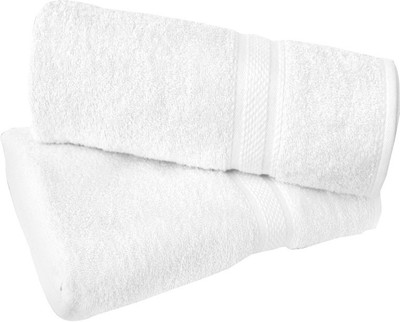 Shopping Store Cotton 450 GSM Bath Towel(Pack of 2, White)