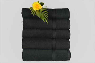 

Creative Terry Cotton 400 GSM Bath Towel(Pack of 5, Black)