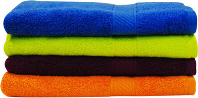 

Trident Cotton 400 GSM Bath Towel Set(Pack of 4, Multicolor)