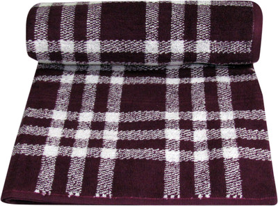 

Bombay Dyeing Cotton Bath Towel(Red), Red squre line