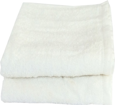 

Lushomes Cotton Terry 401 GSM Hand Towel Set(Pack of 2, White)