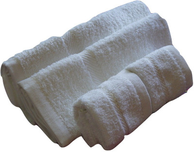 

Snuggle Cotton Terry 400 GSM Hand, Face Towel Set(Pack of 4, White)