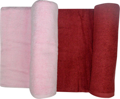 

Bombay Dyeing Cotton 500 GSM Bath Towel(Pack of 2, Red, Pink), Pink & red