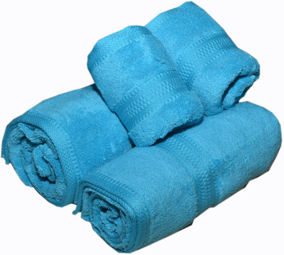 

Bombay Dyeing Cotton 650 GSM Bath Towel Set(Pack of 4, Blue)