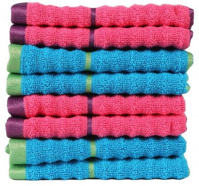 

Casa Copenhagen GSM Face Towel(Pack of 8, Pink, Blue), Blue;pink