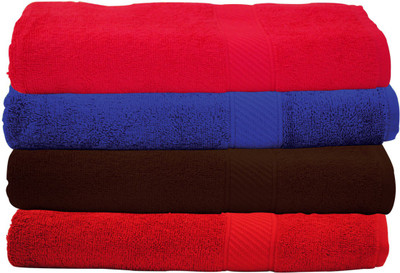 

Trident Cotton 400 GSM Bath Towel Set(Pack of 4, Multicolor)