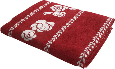 Lushomes Cotton Terry 401 GSM Bath Towel(Red)