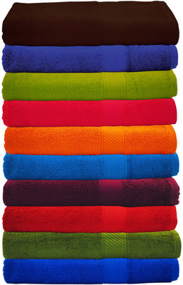 

Trident Cotton 400 GSM Bath Towel Set(Pack of 10, Multicolor)