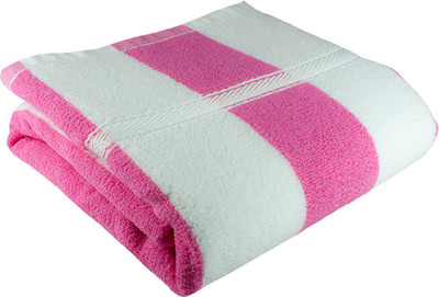 

Stylefolio Cotton Terry 350 GSM Bath Towel(Pink), Pink;white