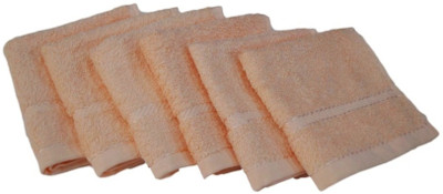 

Snuggle Cotton 400 GSM Face Towel Set(Pack of 6, Peach), Orange