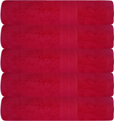 

Creative Terry Cotton 400 GSM Bath Towel(Pack of 5, Multicolor), Red