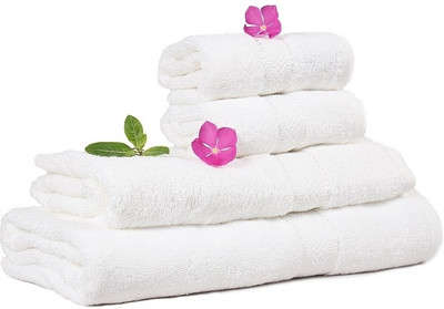 

Trident Cotton GSM Bath Towel Set(Pack of 4, White)
