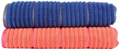 

Casa Copenhagen GSM Bath Towel Set(Pack of 2, Orange, Blue), Blue;orange