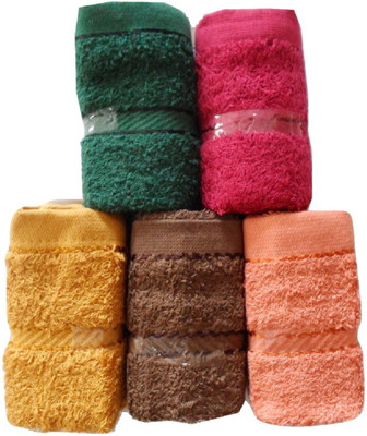 

Snuggle Cotton GSM Face Towel(Pack of 5, Multicolor)