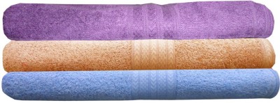 

India Furnish Cotton 450 GSM Bath Towel(Pack of 3, Purple, Peach, Blue), Blue;peach;purple