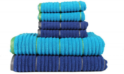 

Casa Copenhagen GSM Bath, Hand Towel Set(Pack of 6, Blue)