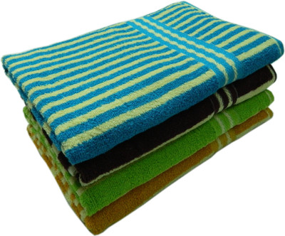 

Paramorasi Cotton 500 GSM Bath Towel Set(Pack of 4, Green, Brown, Peach, Blue), Multicolor