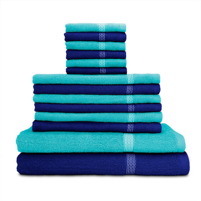 

Swiss Republic Cotton Bath, Hand & Face Towel Set(Pack of 14, Dark Blue, Light Blue)