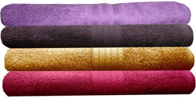 

India Furnish Cotton 450 GSM Bath Towel Set(Pack of 4, Multicolor)