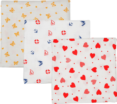

Brother Baby Cotton, Woven Baby Towel(Pack of 3, White), All over print