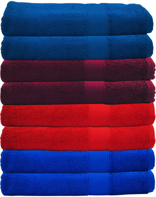 

Trident Cotton 400 GSM Bath Towel Set(Pack of 8, Multicolor)