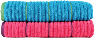 

Casa Copenhagen GSM Bath Towel Set(Pack of 2, Pink, Blue), Blue;pink