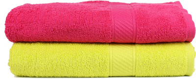 

Trident Cotton 400 GSM Bath Towel Set(Pack of 2, Light Green, Pink)