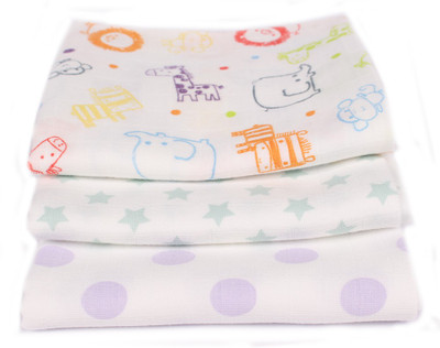 

Babysafe Cotton 140 GSM Bath Towel(Pack of 3, White), Lilac:smokey green;turquoise:red