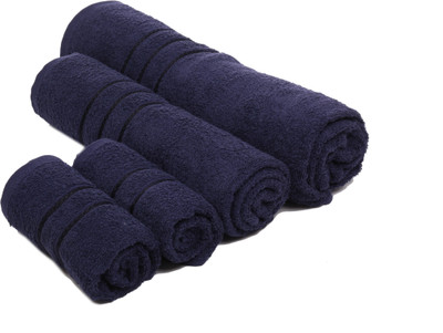 

Bombay Dyeing Cotton 430 GSM Bath Towel(Pack of 4, Dark Blue)