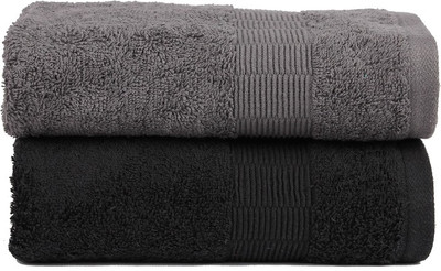 

Casa Copenhagen Cotton 450 GSM Bath Towel(Pack of 2, Multicolor), Black;grey