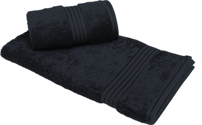 

Avira Home Cotton 650 GSM Hand Towel Set(Pack of 2, Black)