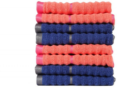 

Casa Copenhagen GSM Face Towel(Pack of 8, Orange, Blue), Blue;orange