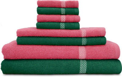 

Swiss Republic Cotton Bath, Hand & Face Towel Set(Pack of 8, Dark Green, Pink), Dark green;dark pink
