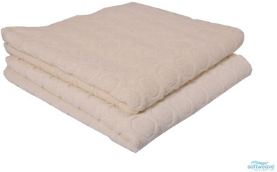 

Softweave Cotton 450 GSM Bath Towel Set(Pack of 2, White), Cream