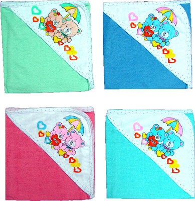 

Chinmay Kids Terry 2000 GSM Bath Towel(Pack of 4, Green), Blue;green;orange;pink;sky;violet