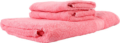 Trident Cotton GSM Bath Towel Set(Pack of 3, Pink)