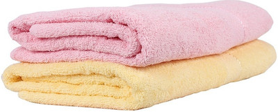 Earth Ro System Cotton 400 GSM Bath Towel Set(Pack of 2, Beige, Pink)