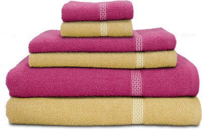 

Swiss Republic Cotton Bath, Hand & Face Towel Set(Pack of 6, Brown, Pink), Dark pink;light brown