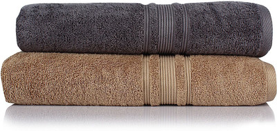 

Turkish Bath Cotton 710 GSM Bath Towel(Pack of 2, Grey, Beige), Beige;grey