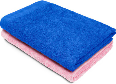 

Swiss Republic Cotton Towel Set(Pack of 2, Blue, Peach), Blue;light pink