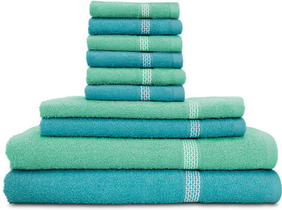 

Swiss Republic Cotton Bath, Hand & Face Towel Set(Pack of 10, Light Blue, Light Green)