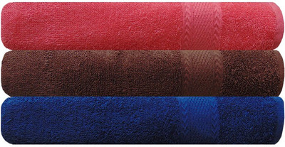 

Akin Cotton 450 GSM Bath Towel(Pack of 3, Peach, Brown, Blue), Blue;brown;peach