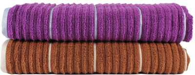

Casa Copenhagen GSM Bath Towel Set(Pack of 2, Brown, Purple)